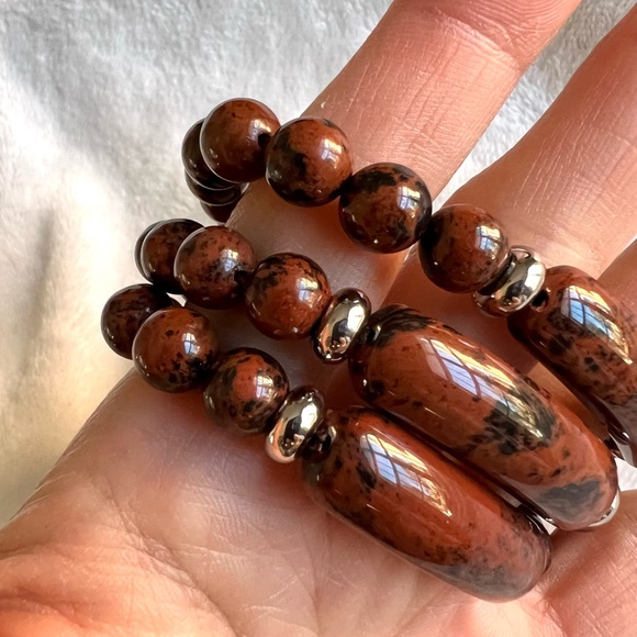 Dalmatian Jasper ID Mala Bead Bracelet - Picture 8 of 12